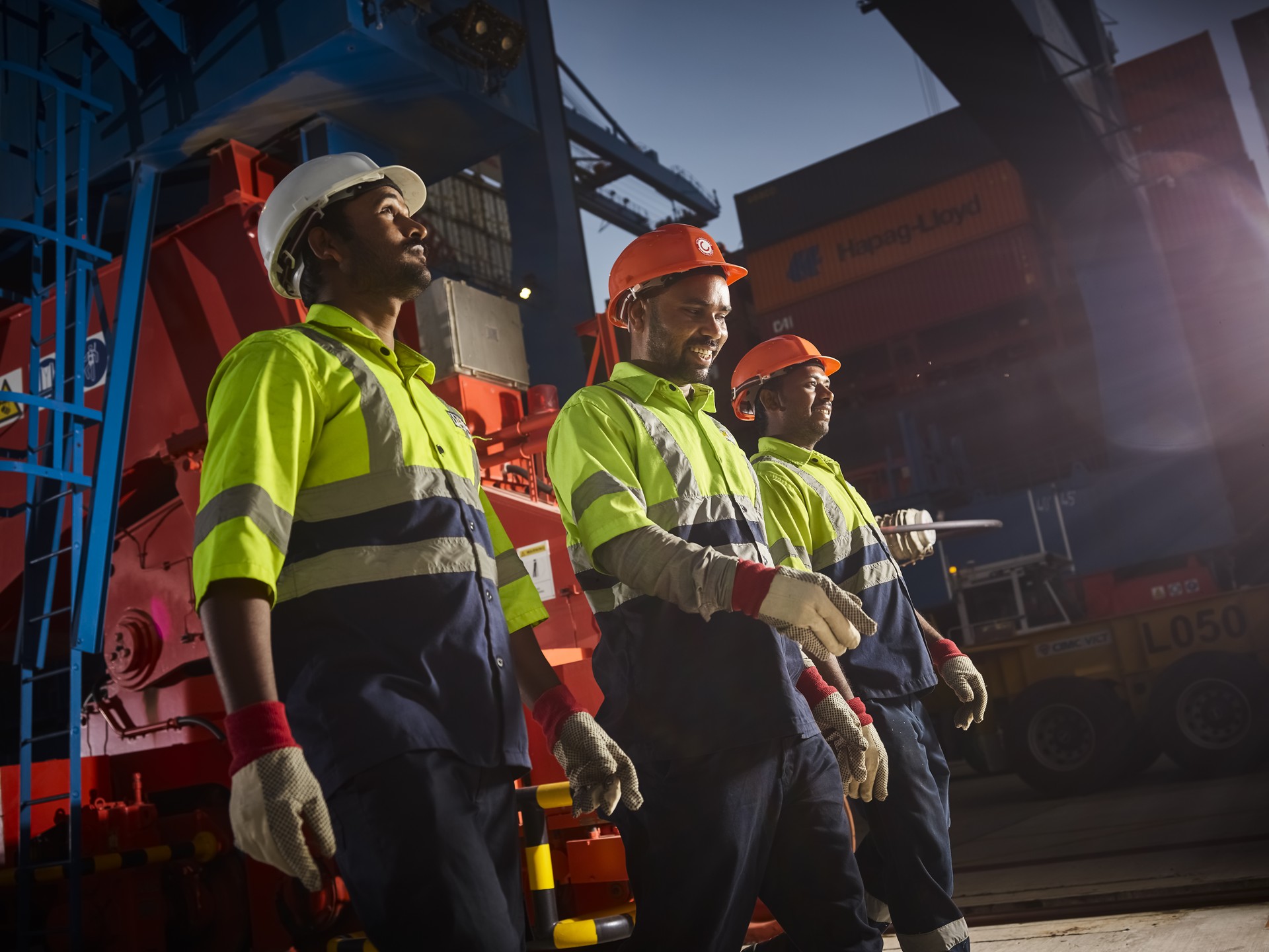 Noatum CSM maritime professionals working at a container terminal